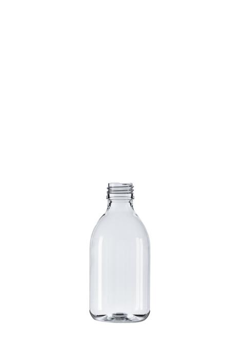 250ml Clear PET Pharma Sirop Bottle, 28mm ROPP Neck